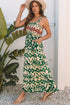 Desert Mirage Aztec Print Shirred Bodice A Line Maxi Dress